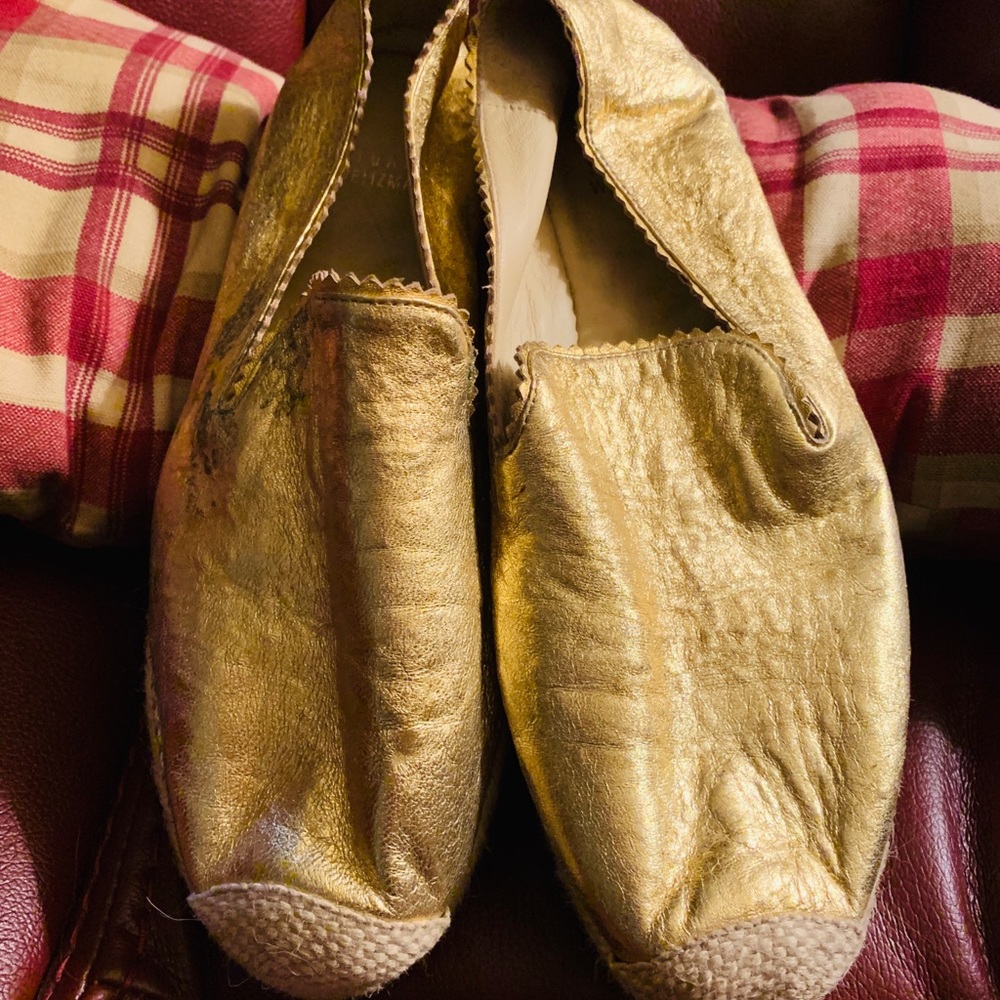 Stuart Weitzman Gold Metallic Espadrilles